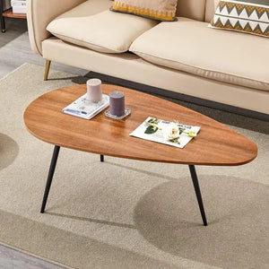 Table basse ovale noyer moderne