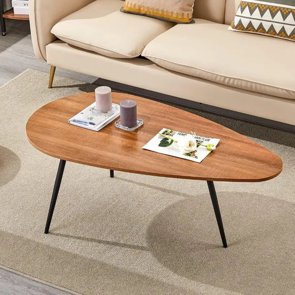 Table basse ovale noyer moderne