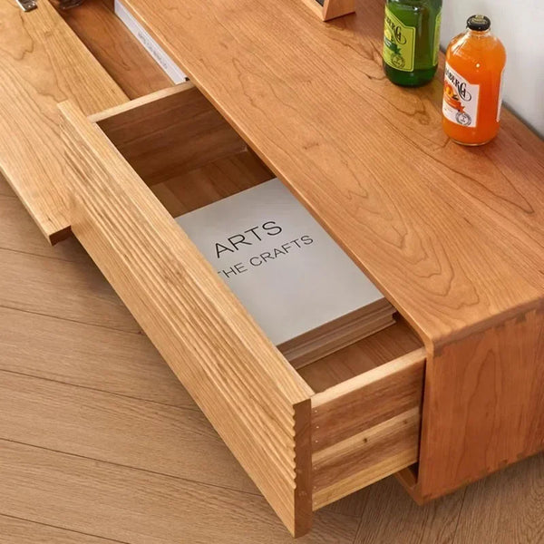 Meuble TV bas bois cerisier