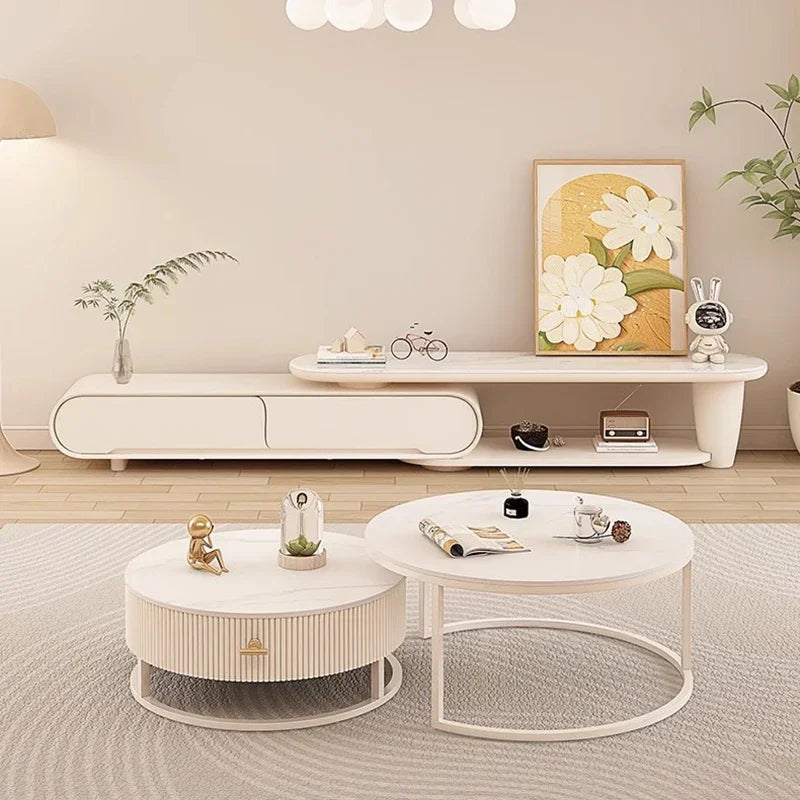 Meuble TV crème minimaliste design