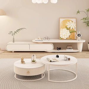 Meuble TV crème minimaliste design