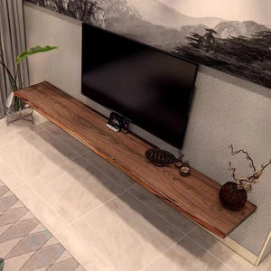 Meuble TV flottant bois brut
