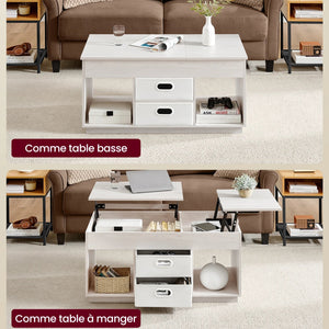 Table basse relevable moderne beige
