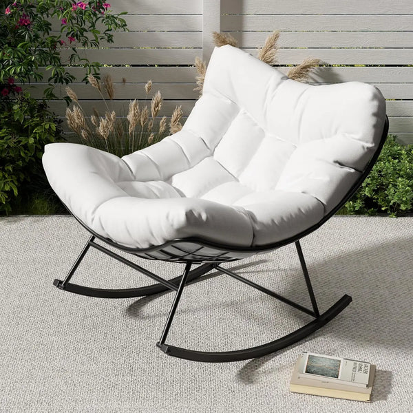Fauteuil à bascule design rembourré