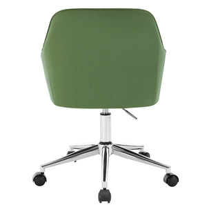 Chaise de bureau velours vert pivotante