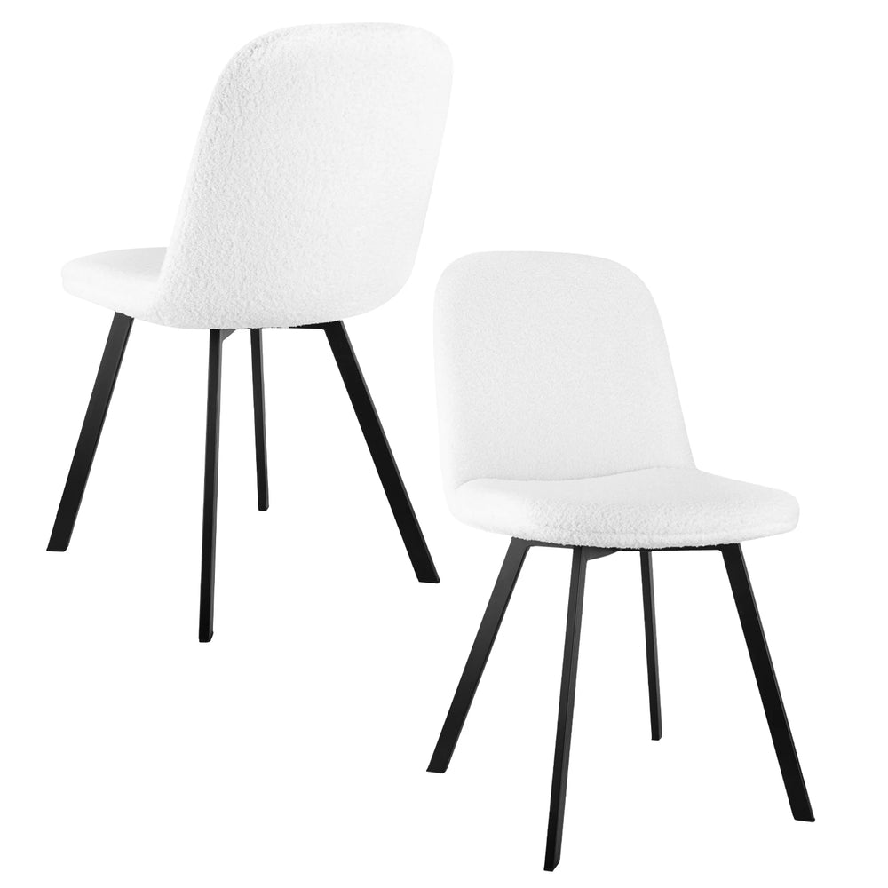 Chaises de salle à manger tissu bouclette (lot de 2)