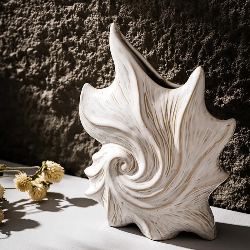 Vase coquillage céramique design moderne
