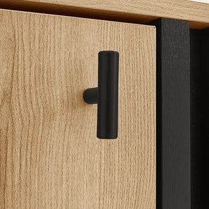Buffet moderne bois et noir avec LED