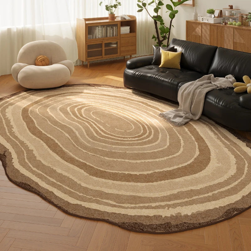 Tapis irrégulier rétro beige