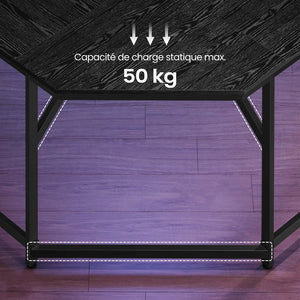 Bureau d’angle noir industriel compact