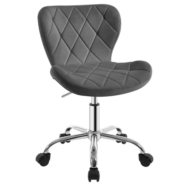 Chaise de bureau velours blanc réglable