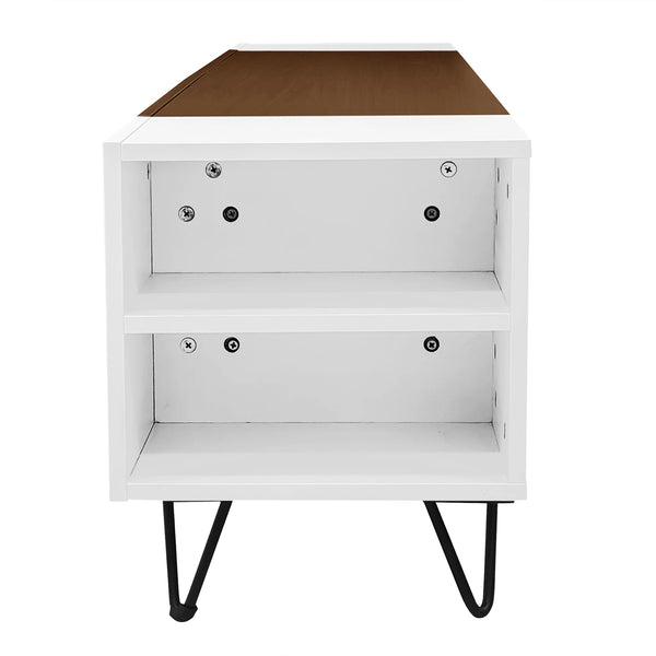Meuble TV moderne blanc et bois