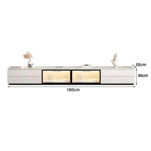 Meuble TV blanc marbré lumineux