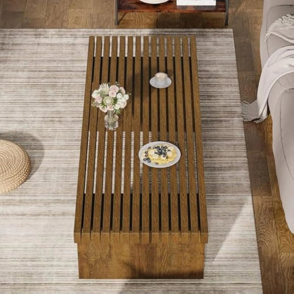 Table basse rectangulaire bois design