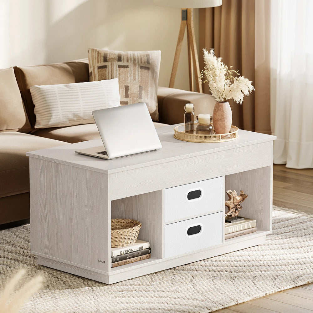 Table basse relevable moderne beige