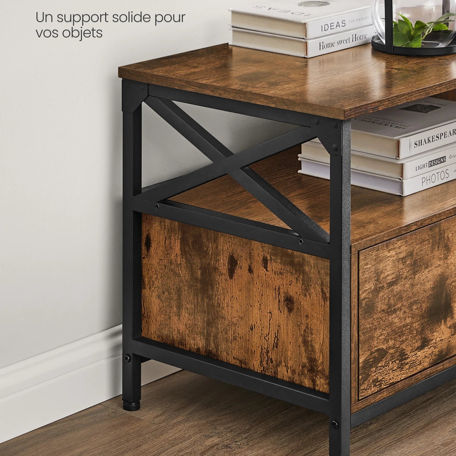 Meuble TV industriel bois rustique