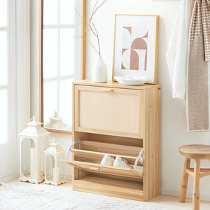 Meuble à chaussures naturel bambou