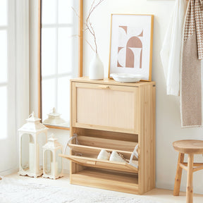 Meuble à chaussures naturel bambou