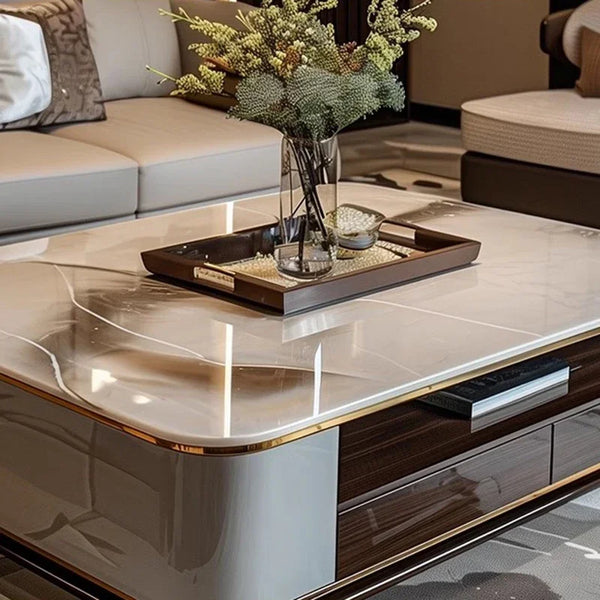 Table basse rectangulaire marbre luxe
