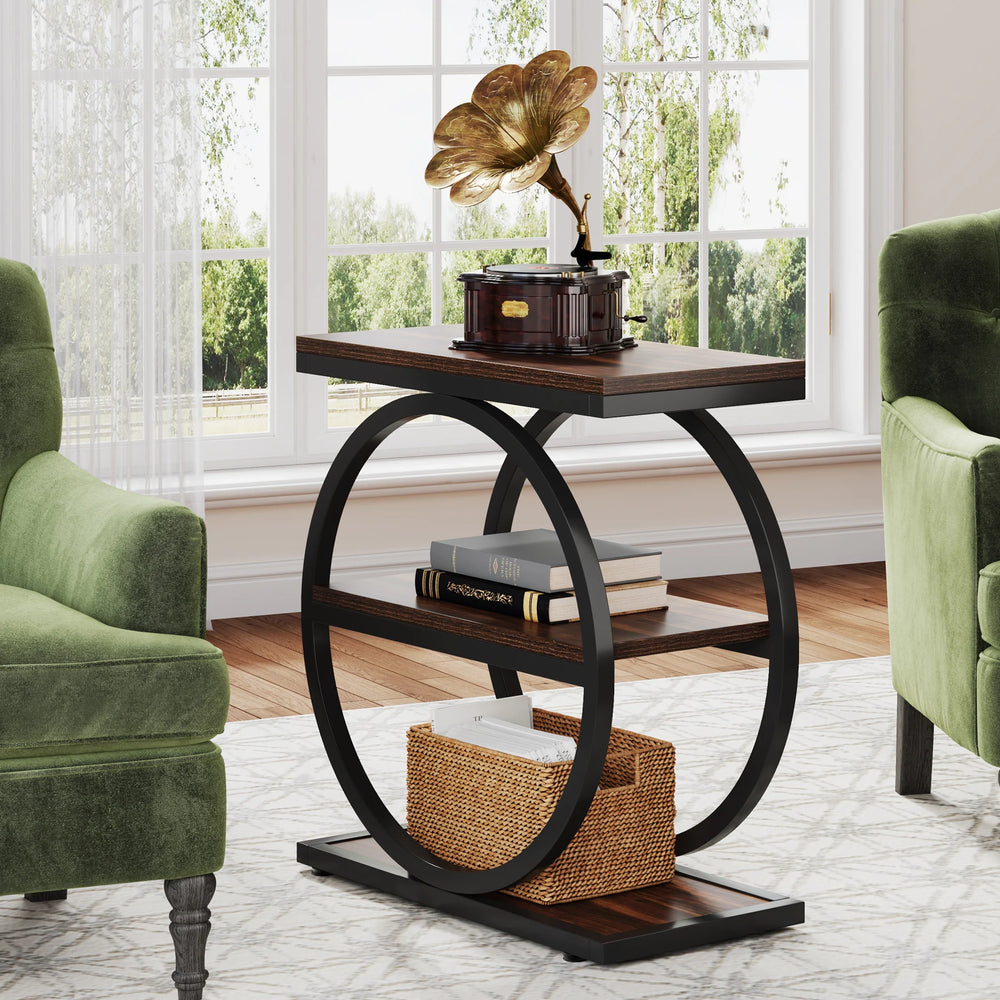 Table d’appoint industrielle bois métal