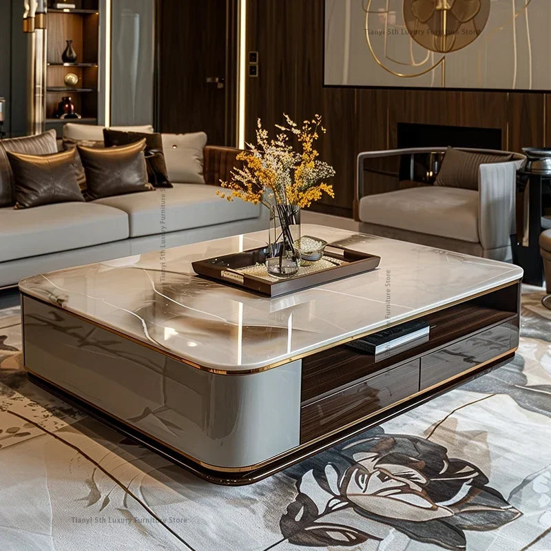 Table basse rectangulaire marbre luxe