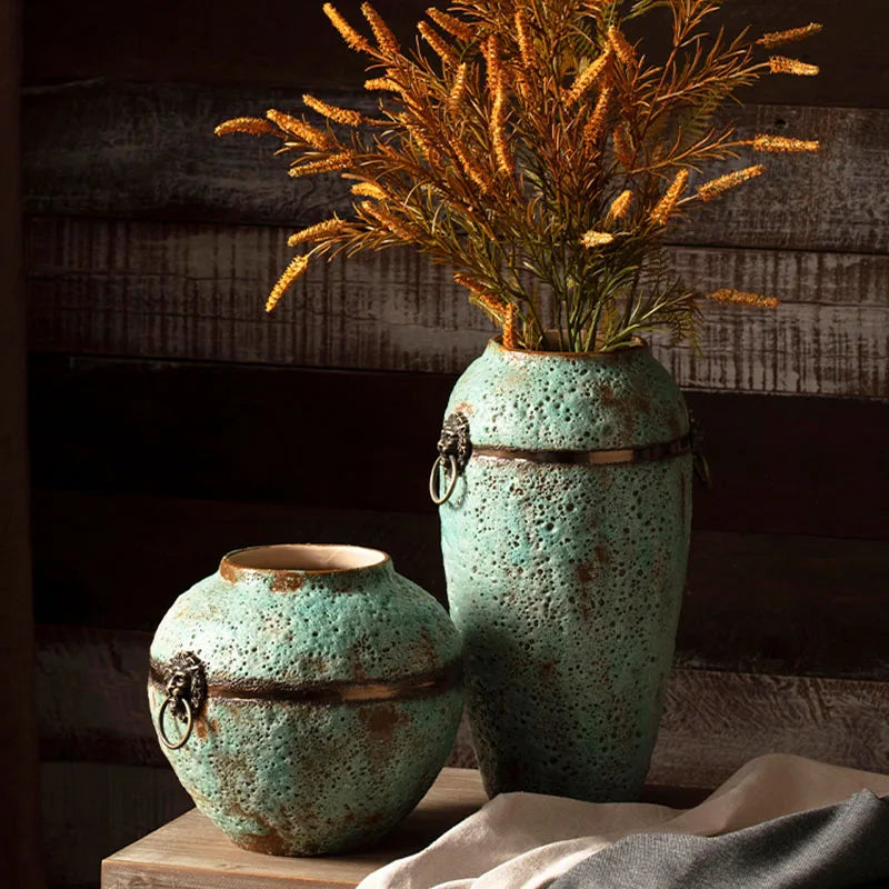 Vase décoratif terracotta vintage