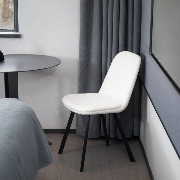 Chaises de salle à manger tissu bouclette (lot de 2)