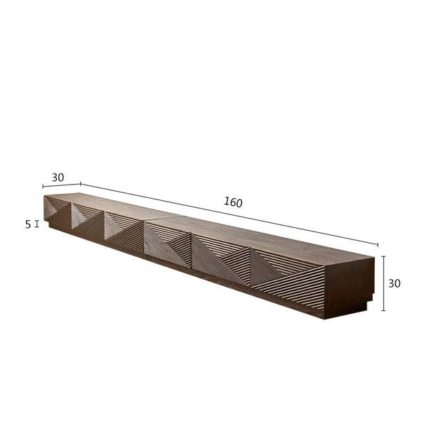 Meuble TV bas design nervuré