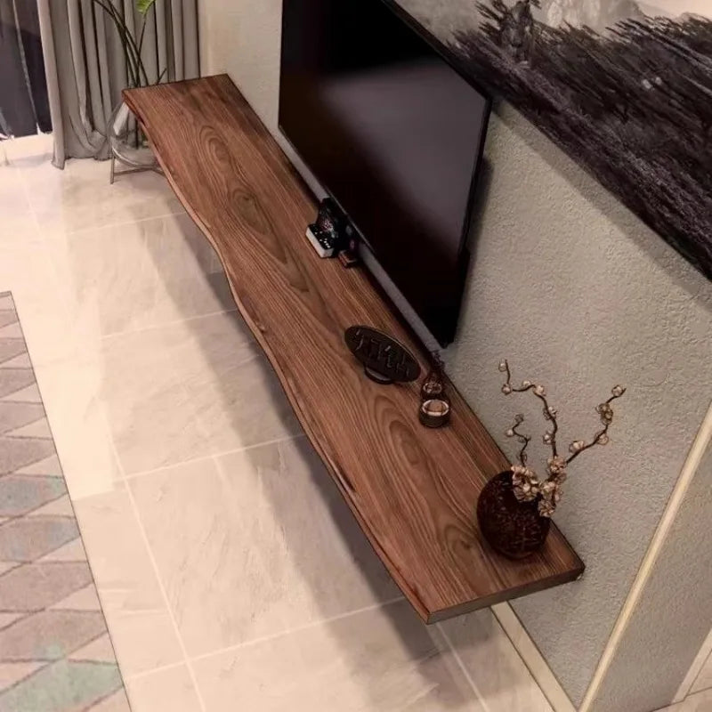 Meuble TV flottant bois brut