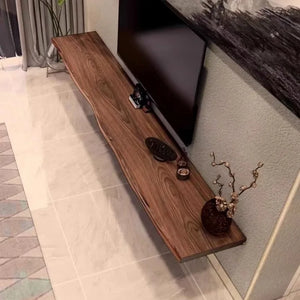 Meuble TV flottant bois brut