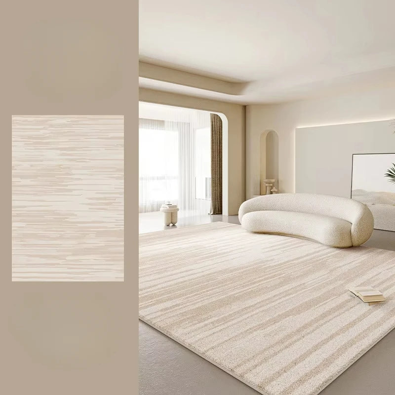 Tapis salon crème texturé moderne