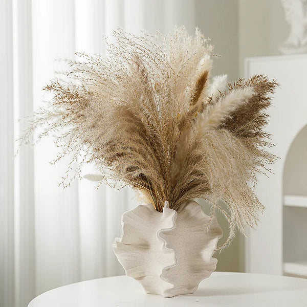 Vase en céramique design corail beige