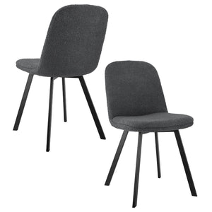 Chaises de salle à manger tissu bouclette (lot de 2)