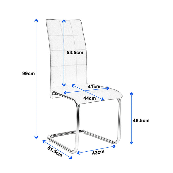 Chaises cantilever velours gris