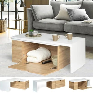 Table basse extensible bois blanc