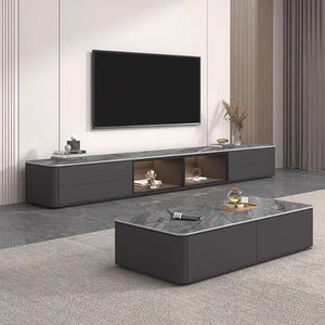 Meuble TV bois noir minimaliste
