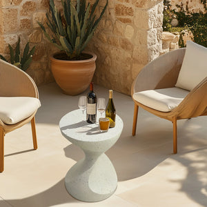 Table d’appoint ronde béton blanc