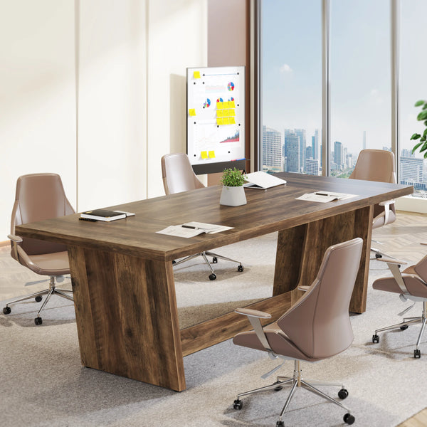 Bureau exécutif bois foncé industriel