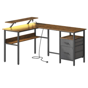 Bureau d’angle noir design LED