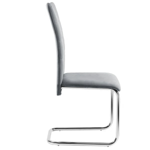 Chaises cantilever velours gris