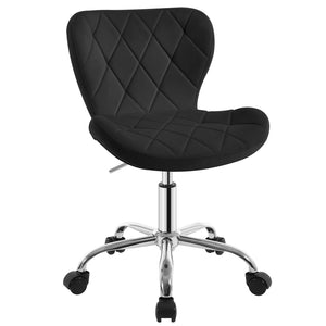 Chaise de bureau velours blanc réglable