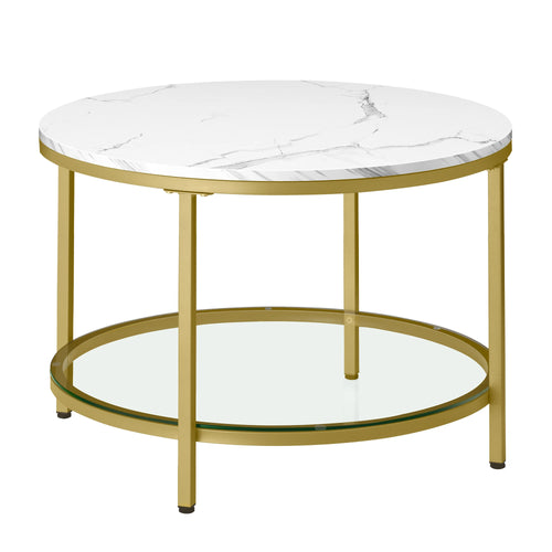 Table basse ronde noire marbrée