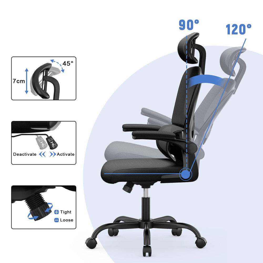 Chaise de bureau ergonomique noire