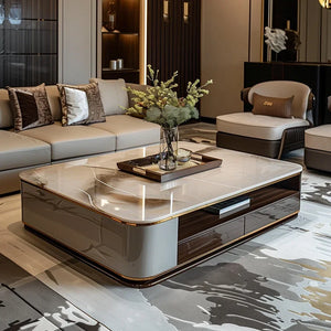 Table basse rectangulaire marbre luxe
