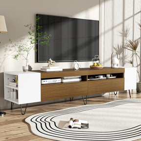 Meuble TV moderne blanc et bois