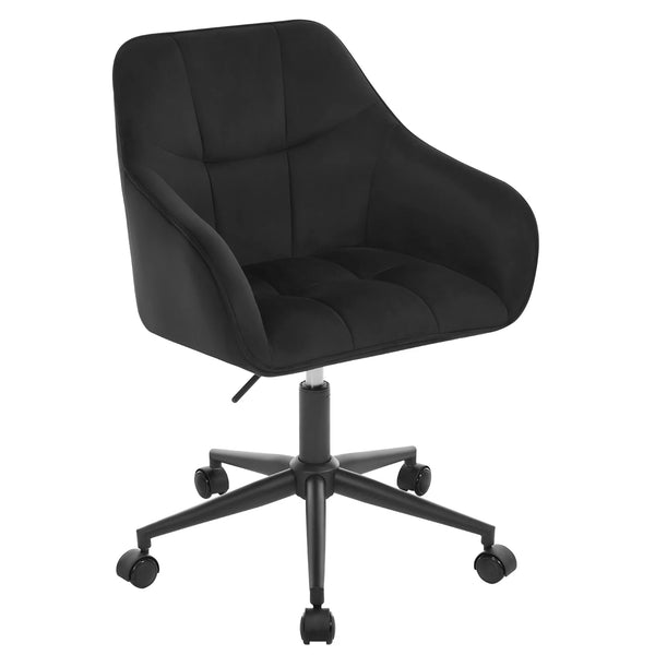 Chaise de bureau velours vert pivotante