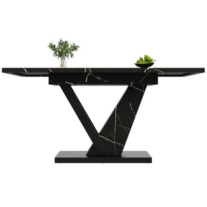 Table à manger extensible marbre noir
