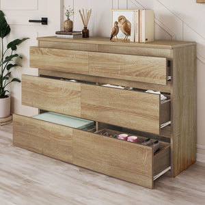 Commode 6 tiroirs bois clair contemporain