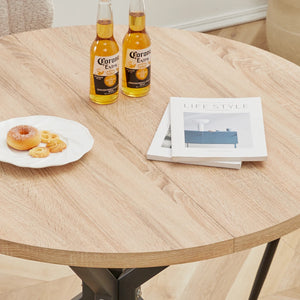 Table ronde bois et métal design