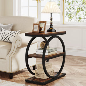 Table d’appoint industrielle bois métal
